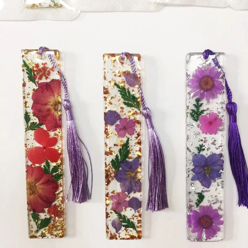 Creative Epoxy Bookmark Reading Book Mark Chrysanthemum Dried Flower Tassel Bookmark Mother'S Day Gift Teacher Resin Bookmark
