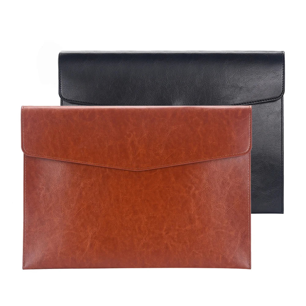 A4 A6 Leather File Folder Data Package Document Organiser Fashion Briefcase Data Contract Bill File Bag School Office Supplies