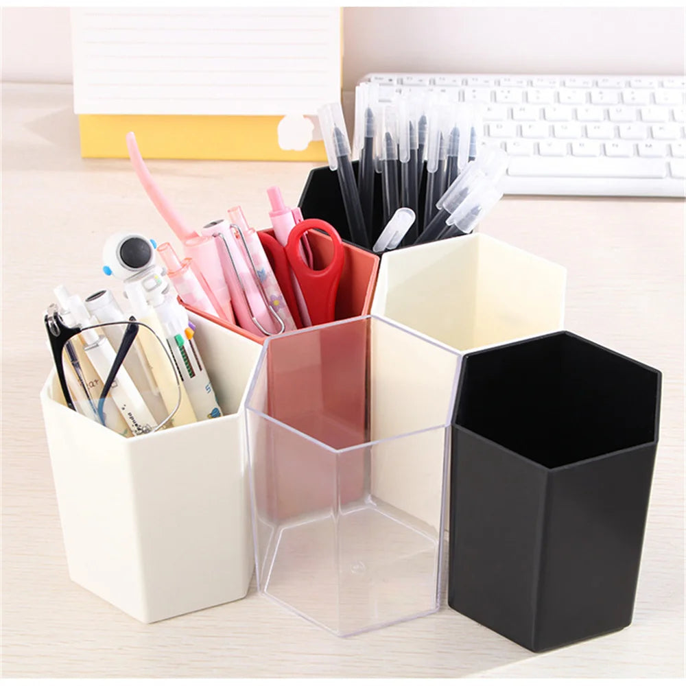 Large Capacity Pen Holder Creative Student Desktop Stationery Pen Holder Office Minimalist Makeup Brush Storage Bin